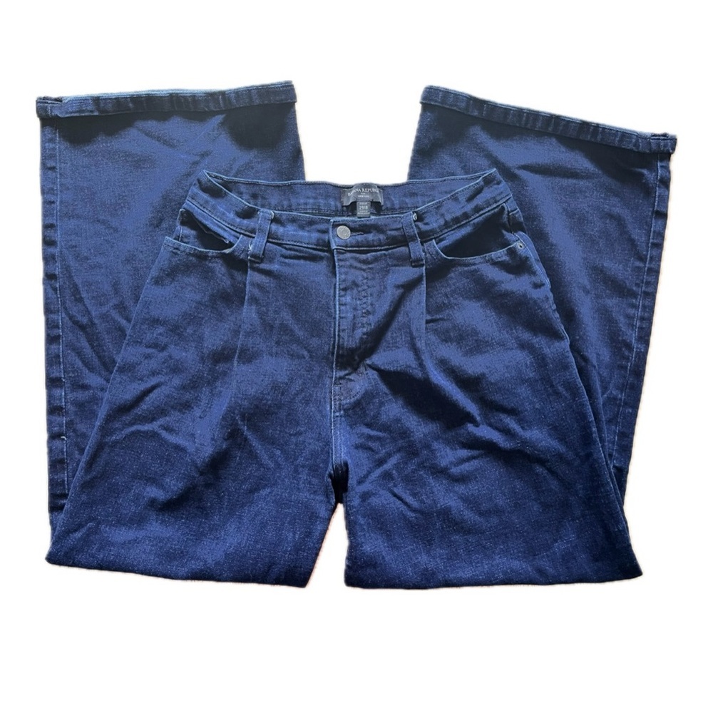 Banana Republic Womens Wide Leg Pants 29/ 8  Pleated Blue Washwell